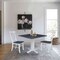 International Concepts 36 in. Solid Wood Square Dual Drop Leaf Dining Table with 2 Chairs in White/Heather Gray K05-36SDP-C613-2 - alternate 2